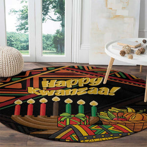 African Happy Kwanzaa Round Carpet