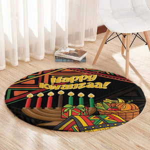 African Happy Kwanzaa Round Carpet