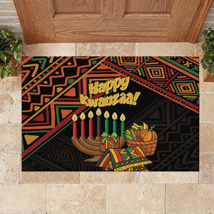 African Happy Kwanzaa Rubber Doormat