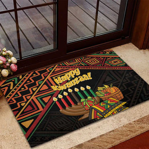 African Happy Kwanzaa Rubber Doormat