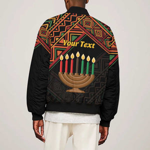 Personalized African Happy Kwanzaa Sleeve Zip Bomber Jacket