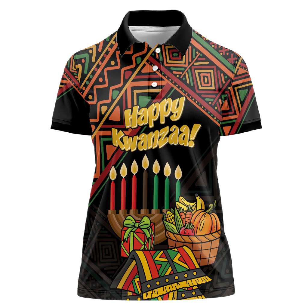 Personalized African Happy Kwanzaa Women Polo Shirt