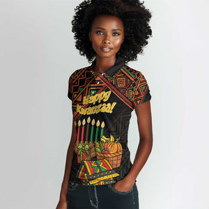 Personalized African Happy Kwanzaa Women Polo Shirt