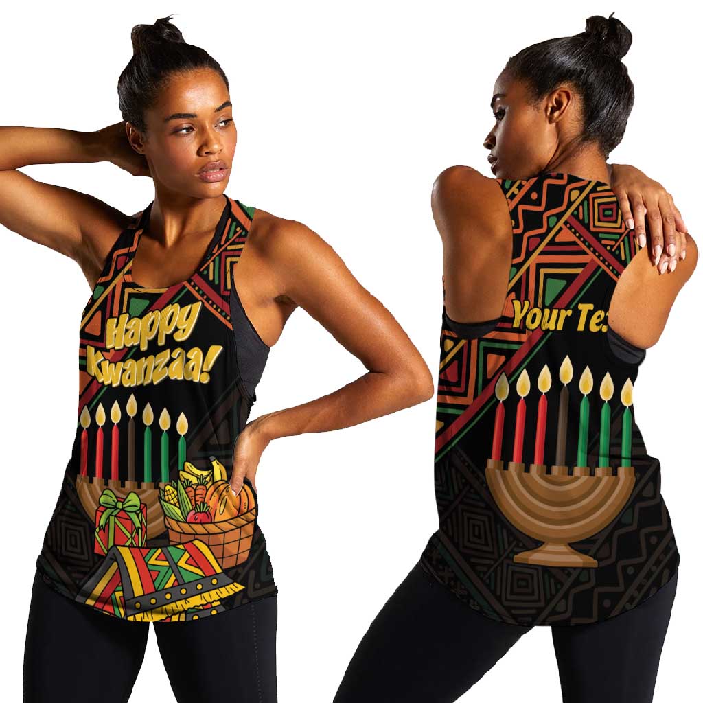 Personalized African Happy Kwanzaa Women Racerback Tank