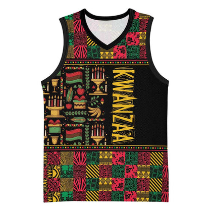 Kwanzaa African Pattern Basketball Jersey LT01