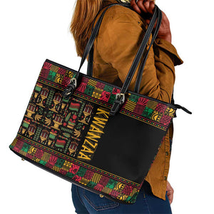 Kwanzaa African Pattern Leather Tote Bag