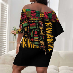 Kwanzaa African Pattern Off Shoulder Short Dress