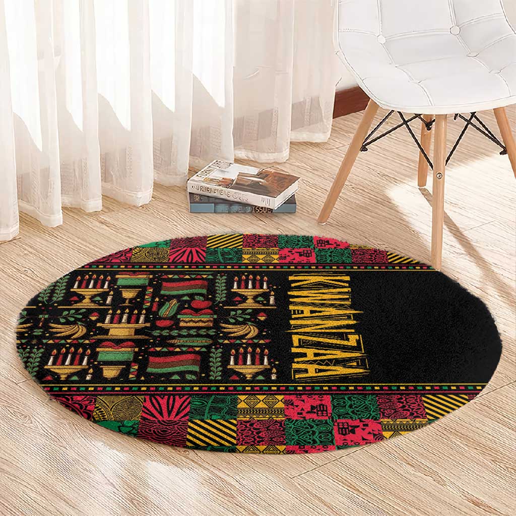 Kwanzaa African Pattern Round Carpet