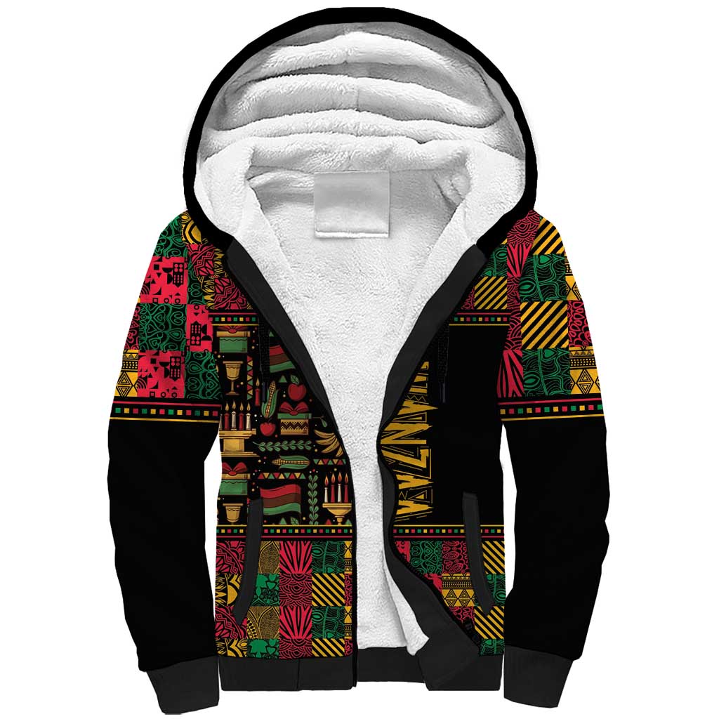 Kwanzaa African Pattern Sherpa Hoodie
