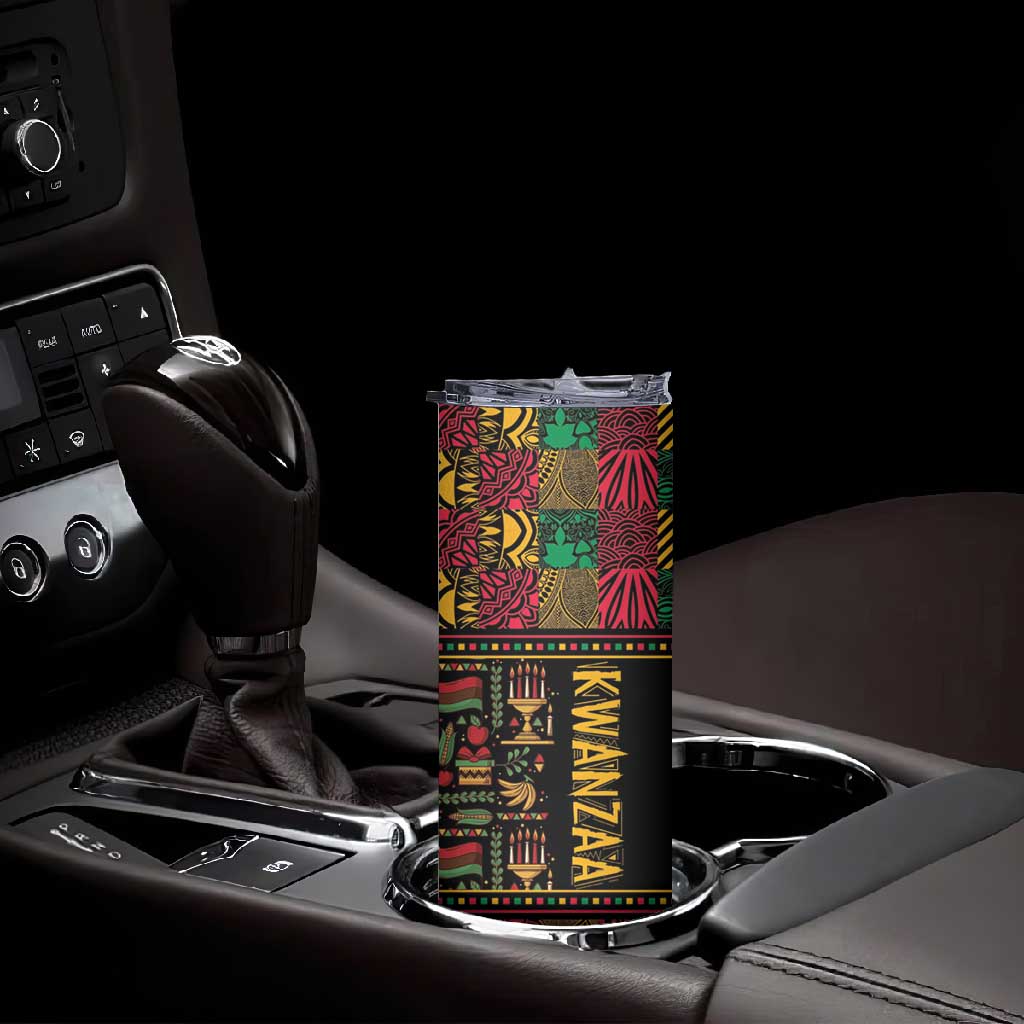 Kwanzaa African Pattern Skinny Tumbler