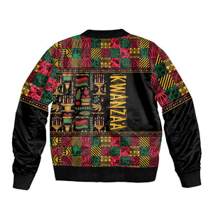 Kwanzaa African Pattern Sleeve Zip Bomber Jacket