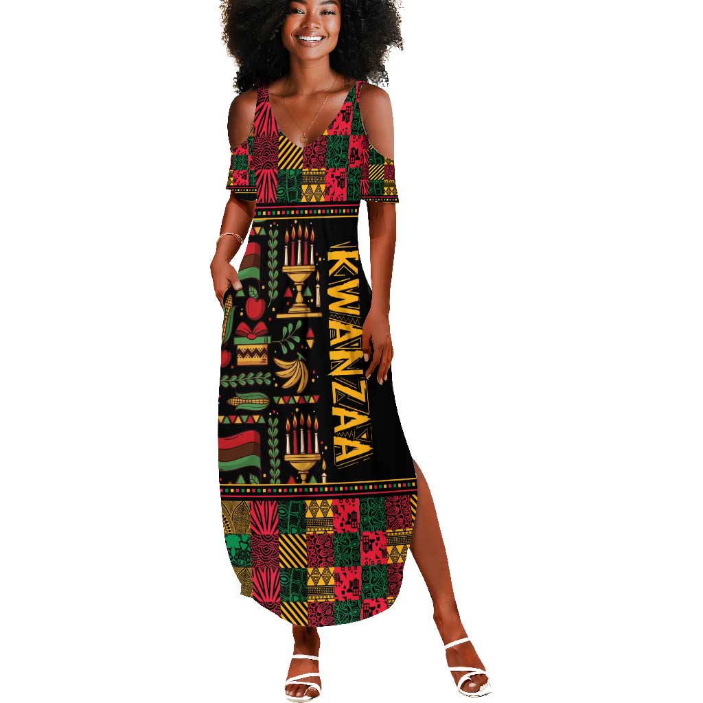 Kwanzaa African Pattern Summer Maxi Dress