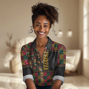 Kwanzaa African Pattern Women Casual Shirt