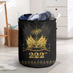Ayiti 222nd Independence Day Anniversary Laundry Basket Haiti Gold VeVe Pattern - African Pride