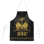 Ayiti 222nd Independence Day Anniversary Apron Haiti Gold VeVe Pattern - African Pride