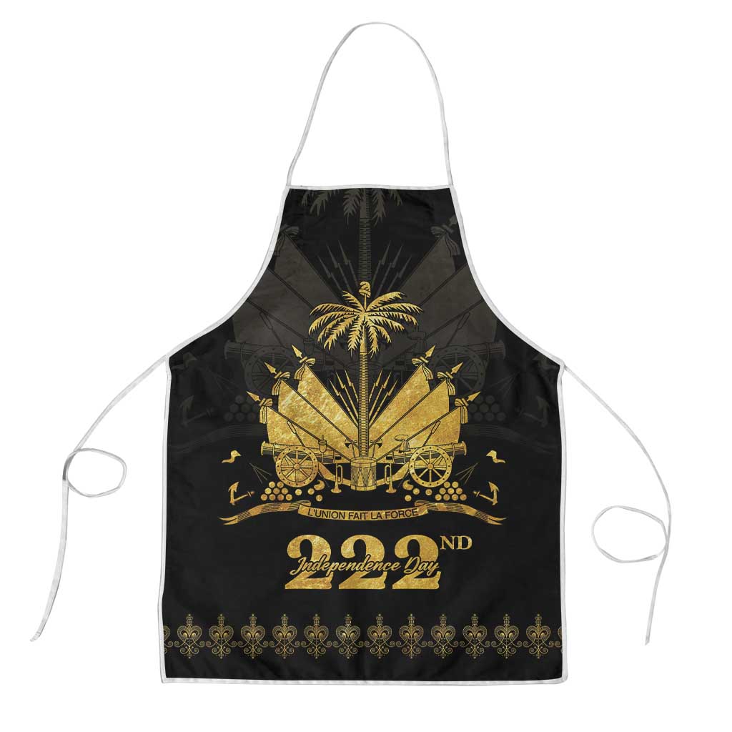Ayiti 222nd Independence Day Anniversary Apron Haiti Gold VeVe Pattern - African Pride