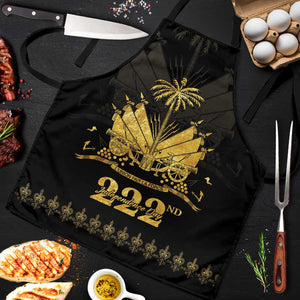 Ayiti 222nd Independence Day Anniversary Apron Haiti Gold VeVe Pattern - African Pride