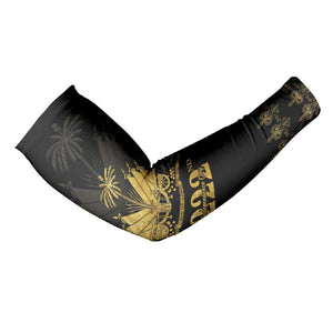 Ayiti 222nd Independence Day Anniversary Arm Sleeves Haiti Gold VeVe Pattern - African Pride