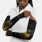 Ayiti 222nd Independence Day Anniversary Arm Sleeves Haiti Gold VeVe Pattern - African Pride