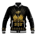 Ayiti 222nd Independence Day Anniversary Baseball Jacket Haiti Gold VeVe Pattern - African Pride