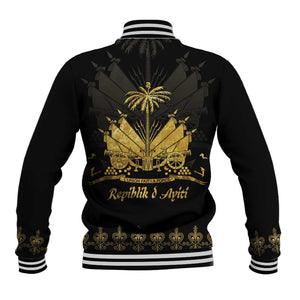 Ayiti 222nd Independence Day Anniversary Baseball Jacket Haiti Gold VeVe Pattern - African Pride