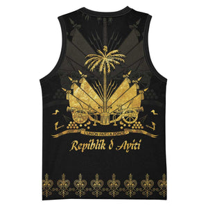 Ayiti 222nd Independence Day Anniversary Basketball Jersey Haiti Gold VeVe Pattern - African Pride