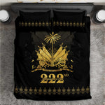 Ayiti 222nd Independence Day Anniversary Bedding Set Haiti Gold VeVe Pattern - African Pride