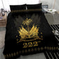 Ayiti 222nd Independence Day Anniversary Bedding Set Haiti Gold VeVe Pattern - African Pride