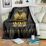 Ayiti 222nd Independence Day Anniversary Blanket Haiti Gold VeVe Pattern - African Pride