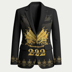 Ayiti 222nd Independence Day Anniversary Blazer Haiti Gold VeVe Pattern - African Pride