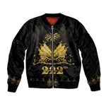 Ayiti 222nd Independence Day Anniversary Bomber Jacket Haiti Gold VeVe Pattern - African Pride