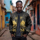 Ayiti 222nd Independence Day Anniversary Bomber Jacket Haiti Gold VeVe Pattern - African Pride