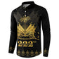 Ayiti 222nd Independence Day Anniversary Button Sweatshirt Haiti Gold VeVe Pattern