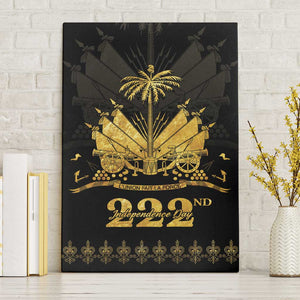 Ayiti 222nd Independence Day Anniversary Canvas Wall Art Haiti Gold VeVe Pattern - African Pride