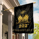 Ayiti 222nd Independence Day Anniversary Garden Flag Haiti Gold VeVe Pattern - African Pride