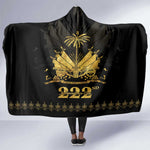 Ayiti 222nd Independence Day Anniversary Hooded Blanket Haiti Gold VeVe Pattern - African Pride