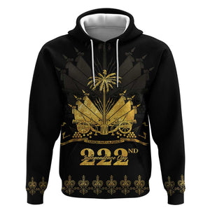 Ayiti 222nd Independence Day Anniversary Hoodie Haiti Gold VeVe Pattern - African Pride