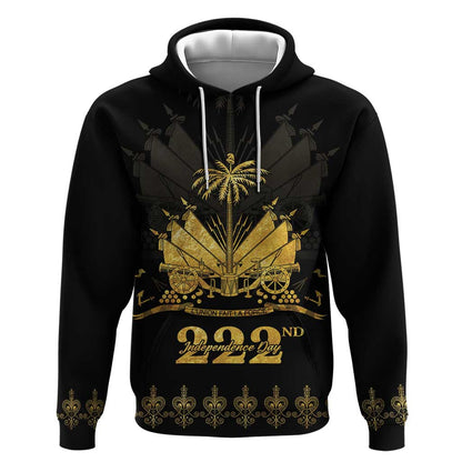 Ayiti 222nd Independence Day Anniversary Hoodie Haiti Gold VeVe Pattern - African Pride
