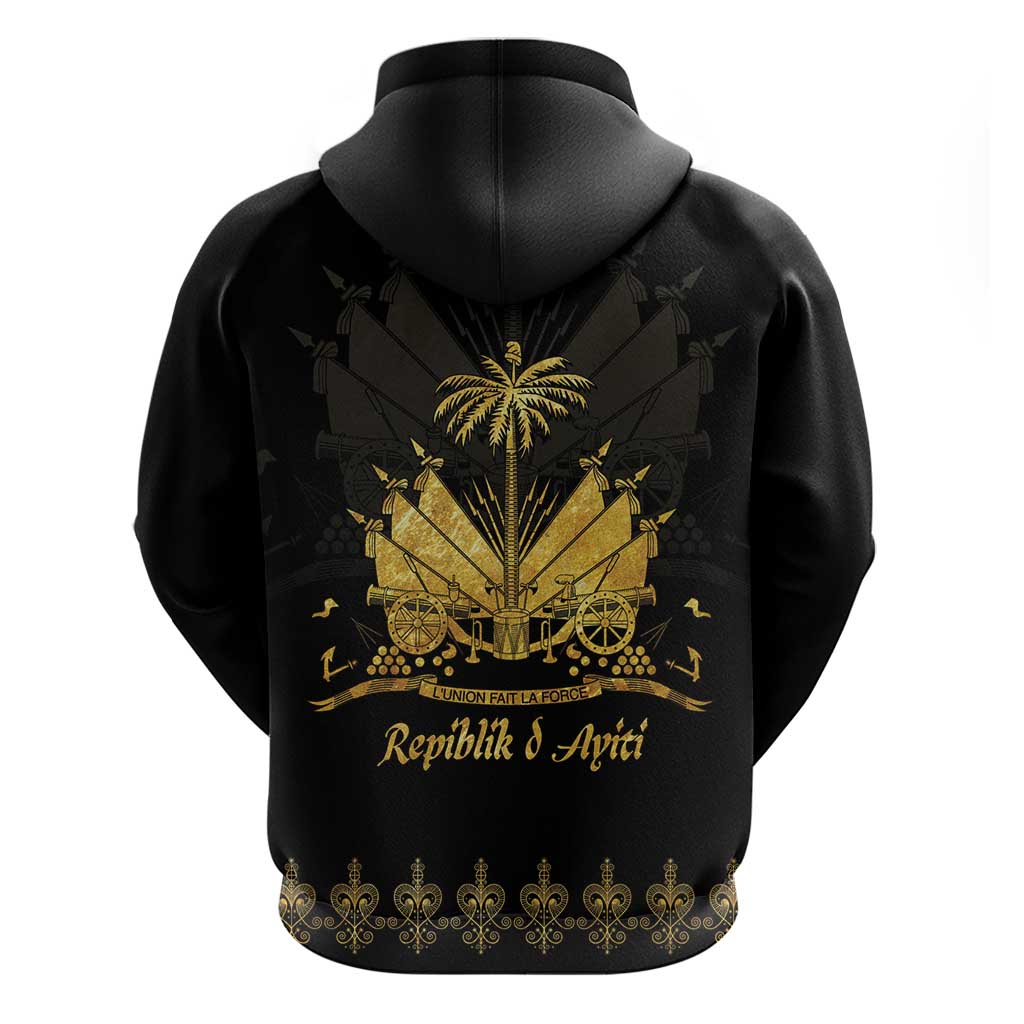 Ayiti 222nd Independence Day Anniversary Hoodie Haiti Gold VeVe Pattern - African Pride