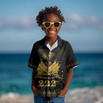 Ayiti 222nd Independence Day Anniversary Kid Hawaiian Shirt Haiti Gold VeVe Pattern LT01