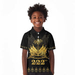 Ayiti 222nd Independence Day Anniversary Kid Polo Shirt Haiti Gold VeVe Pattern LT01