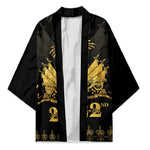 Ayiti 222nd Independence Day Anniversary Kimono Haiti Gold VeVe Pattern - African Pride