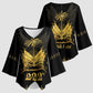Ayiti 222nd Independence Day Anniversary Kimono Sleeve Blouse Haiti Gold VeVe Pattern - African Pride