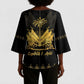 Ayiti 222nd Independence Day Anniversary Kimono Sleeve Blouse Haiti Gold VeVe Pattern - African Pride