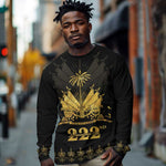 Ayiti 222nd Independence Day Anniversary Long Sleeve Shirt Haiti Gold VeVe Pattern - African Pride