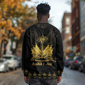 Ayiti 222nd Independence Day Anniversary Long Sleeve Shirt Haiti Gold VeVe Pattern - African Pride