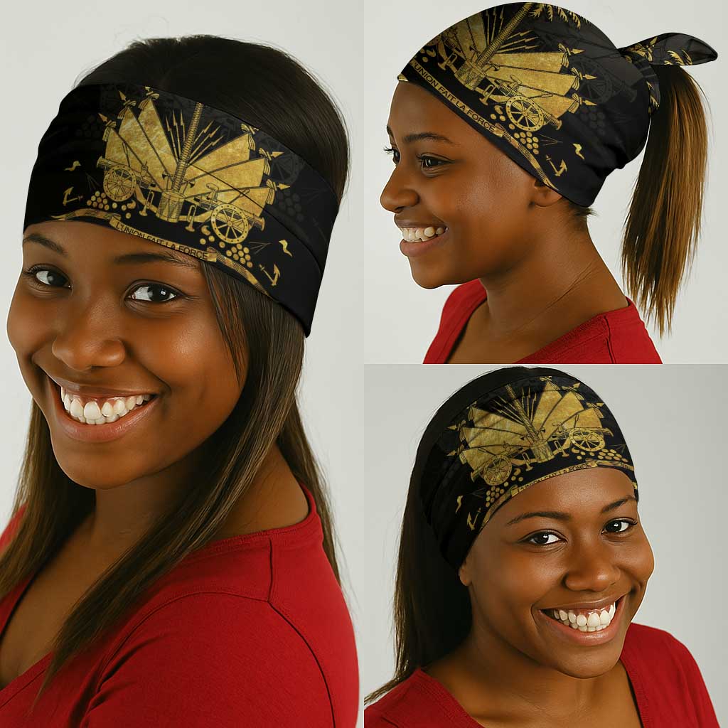 Ayiti 222nd Independence Day Anniversary Neck Gaiter Haiti Gold VeVe Pattern - African Pride