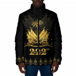 Ayiti 222nd Independence Day Anniversary Padded Jacket Haiti Gold VeVe Pattern - African Pride