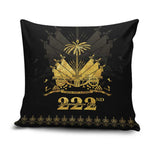 Ayiti 222nd Independence Day Anniversary Pillow Cover Haiti Gold VeVe Pattern - African Pride