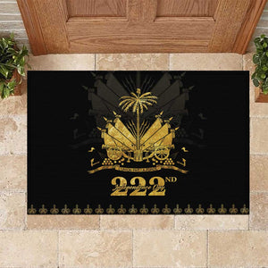 Ayiti 222nd Independence Day Anniversary Rubber Doormat Haiti Gold VeVe Pattern - African Pride
